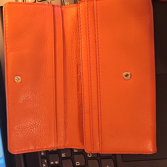Michael Kors Tangerine Leather Clutch - Picture 2 of 4